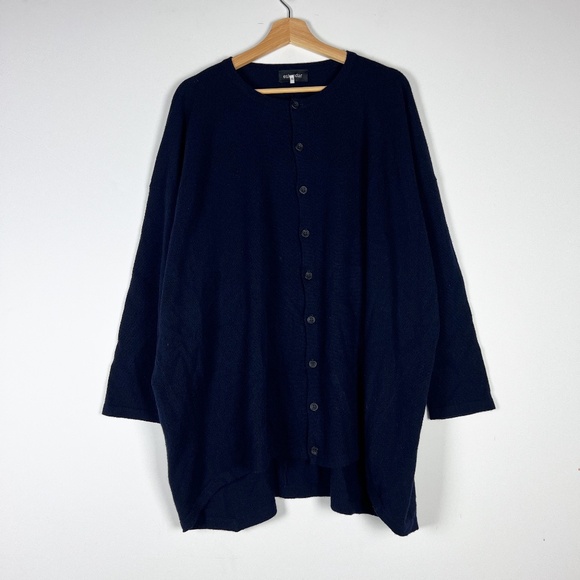 Eskandar Slim Sleeve 100% Cashmere Knit Stretch Button Front Cardigan Sweater OS - Picture 1 of 4